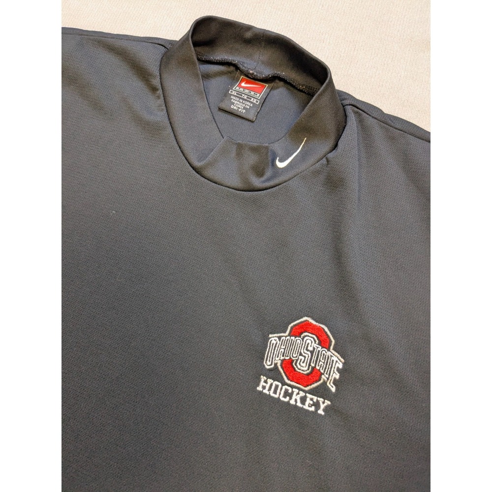 Ohio State Buckeyes Shirt Mens XL Black Nike Hockey Dri-Fit Training Vintage Y2K